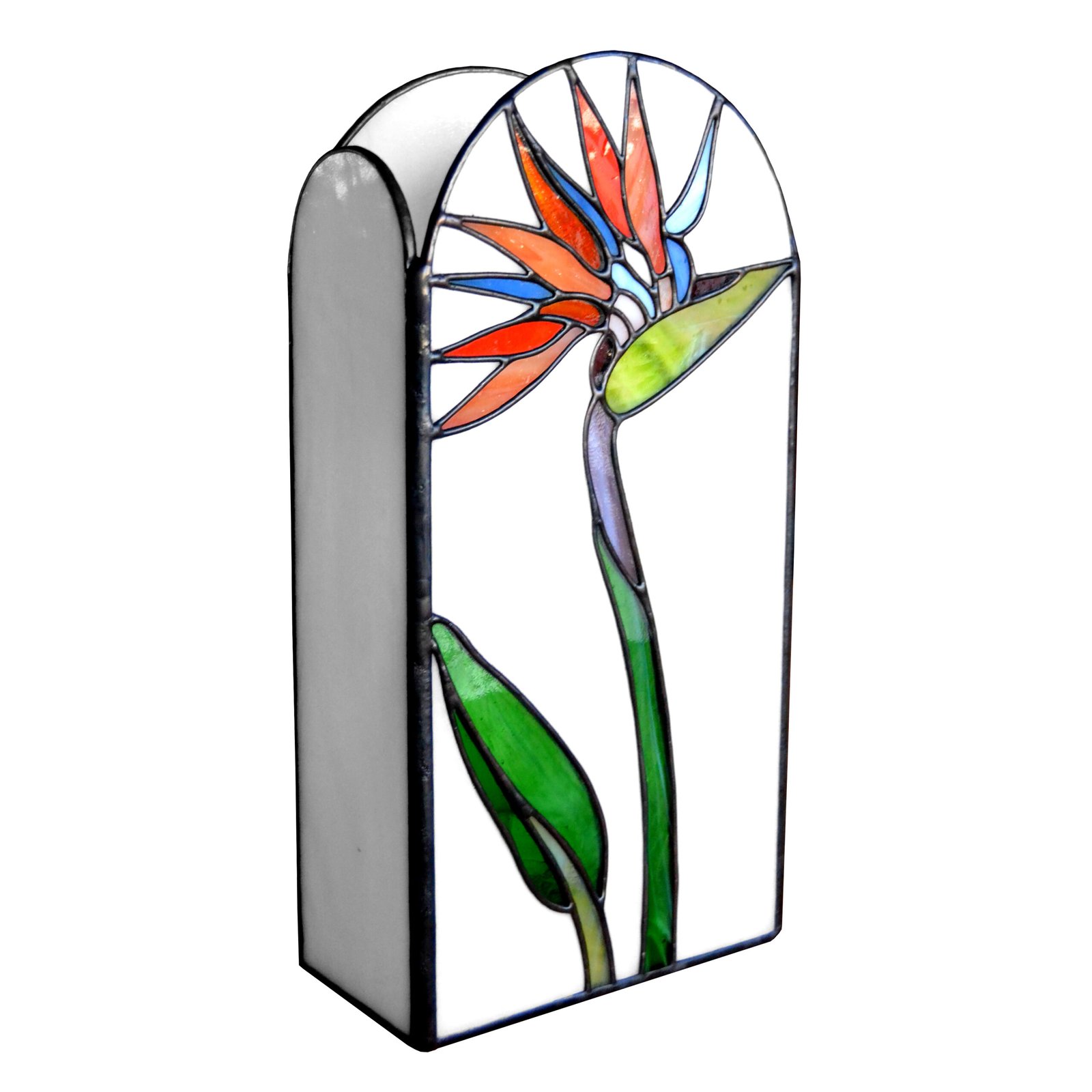 Imagen de una obra de vidrio soplado con formas orgánicas y colores vibrantes, emanando energía y vitalidad creativa.